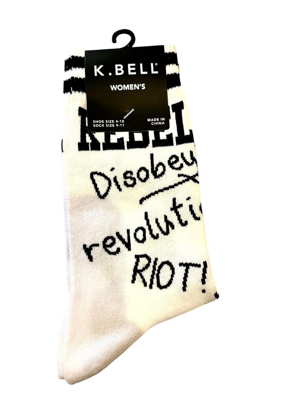 K.Bell White Graphic 'Rebel' Crew Socks - What a sassy pair!